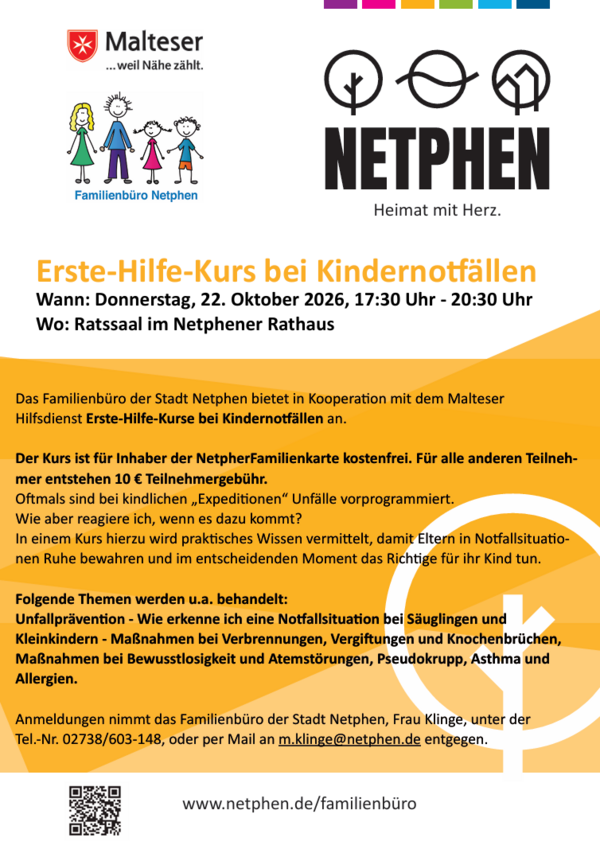 Bild vergr&ouml;&szlig;ern: Plakat Erste-Hilfe-Kurs Oktober 2026