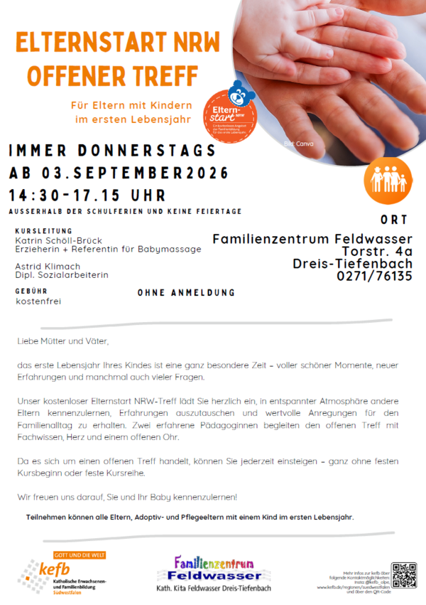 Bild vergr&ouml;&szlig;ern: Plakat Elternstart NRW Offener Treff