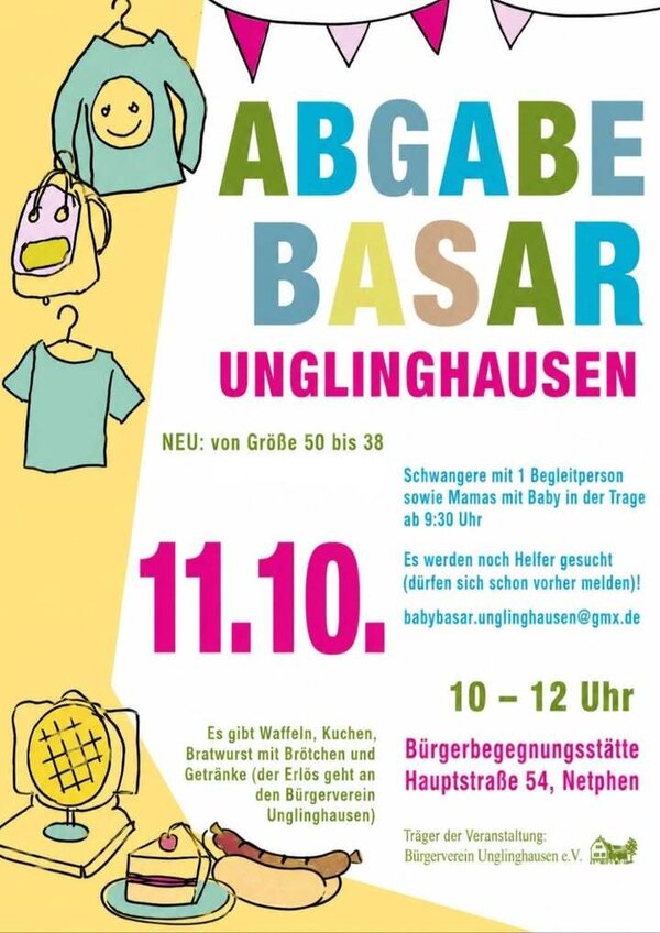Bild vergr&ouml;&szlig;ern: Plakat Basar Unglinghausen