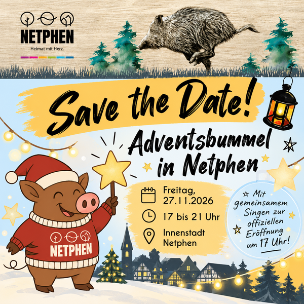 Bild vergr&ouml;&szlig;ern: Save the Date Adventsbummel 2026