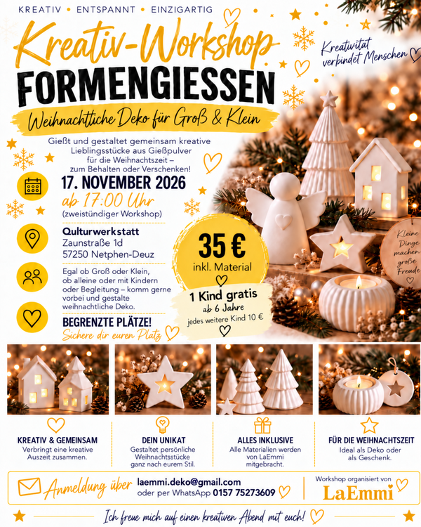 Bild vergr&ouml;&szlig;ern: Kreativ Workshop Formengießen