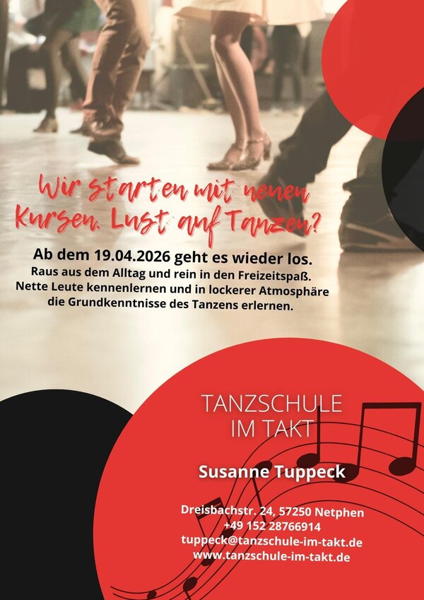 Bild vergr&ouml;&szlig;ern: Plakat Tanzschule im Takt April 2026