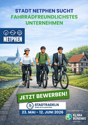Bild vergr&ouml;&szlig;ern: Plakat Fahrradfreundlichstes Unternehmen in Netphen