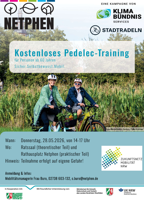 Plakat kostenloses Pedelec-Training