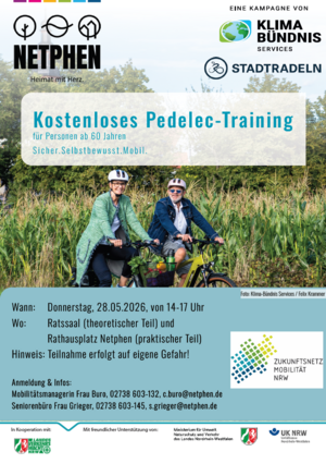 Plakat Pedelec-Training für Personen ab 60 Jahren - STADTRADELN 2026