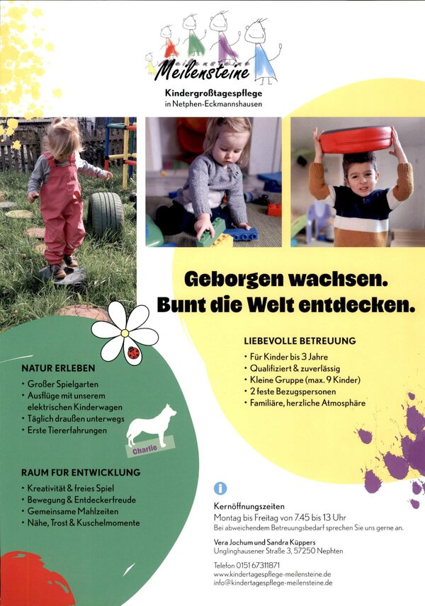 Kindergroßtagespflege Meilensteine