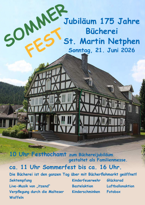Sommerfest - Jubiläum 175 Jahre Bücherei St. Martin Netphen